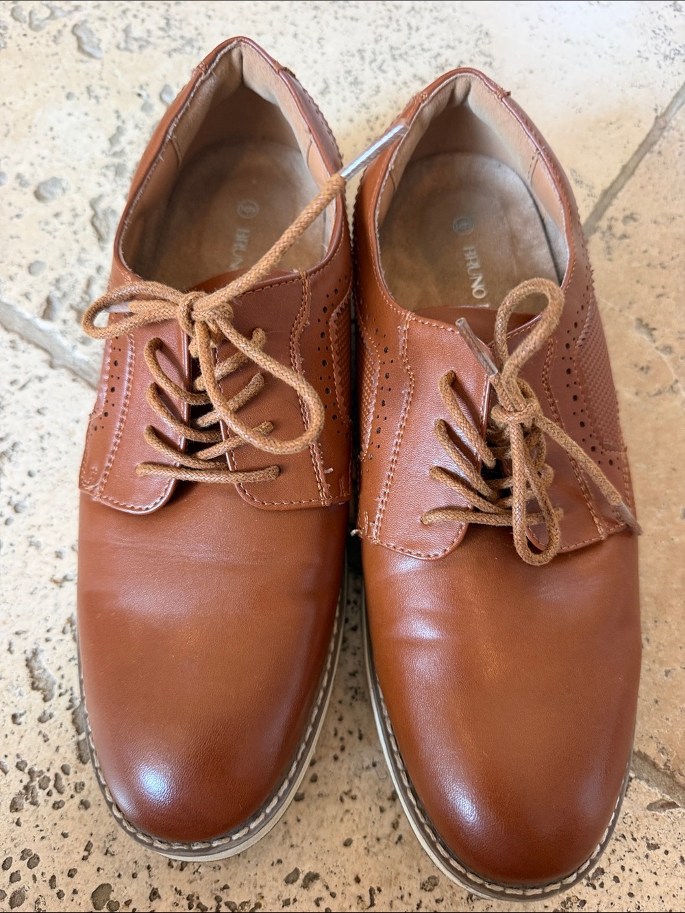 Bruno Marc Mens Size 6 Oxford Dress Shoes Brown  Lace Up